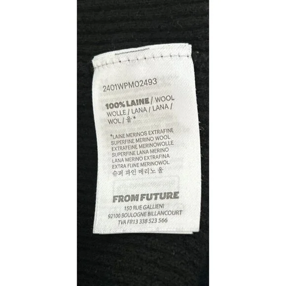 From Future Womens Ribbed Two-Tone Navy & Black Turtleneck Wool Sweater Size Sma - Picture 9 of 10